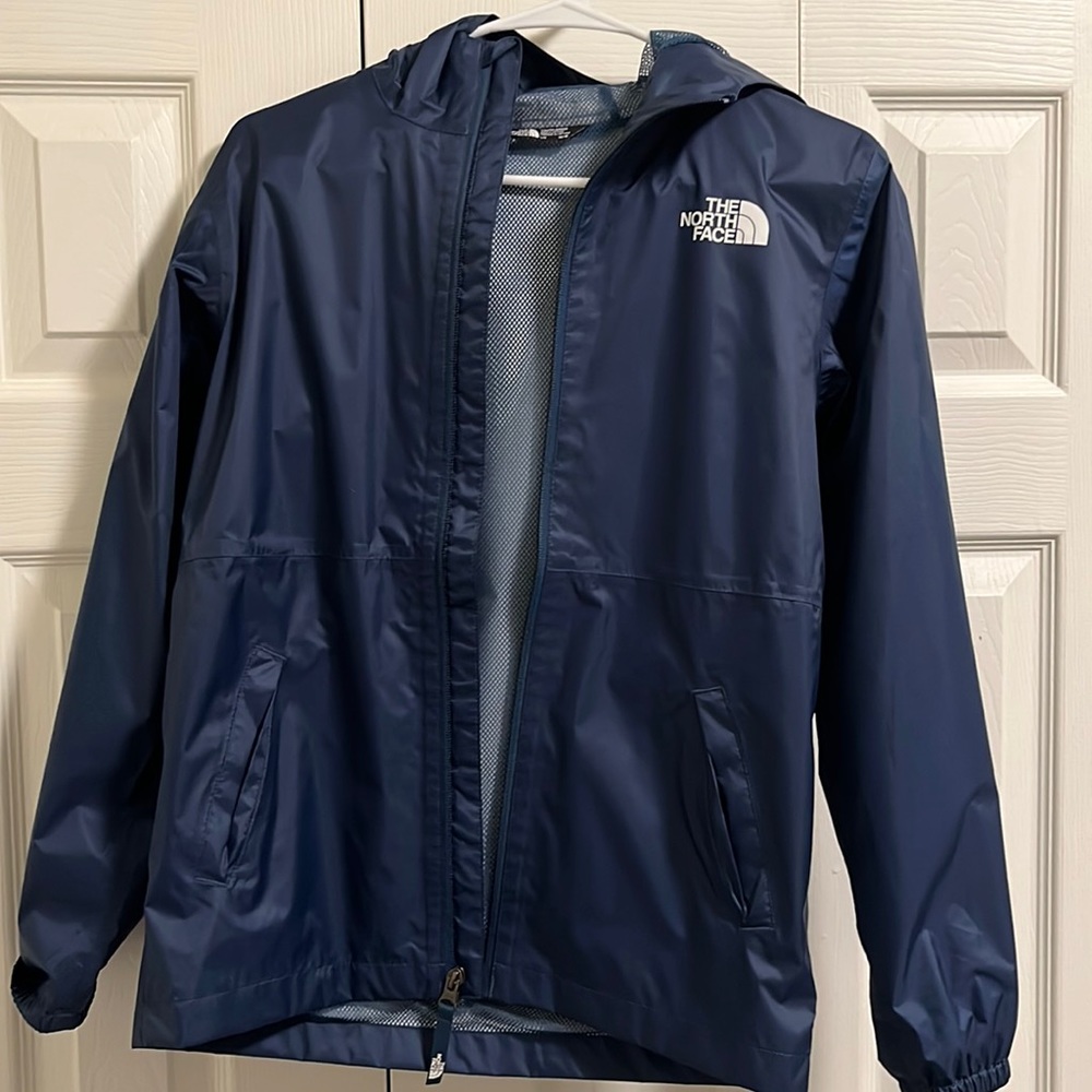 Navy blue boys North Face windbreaker
